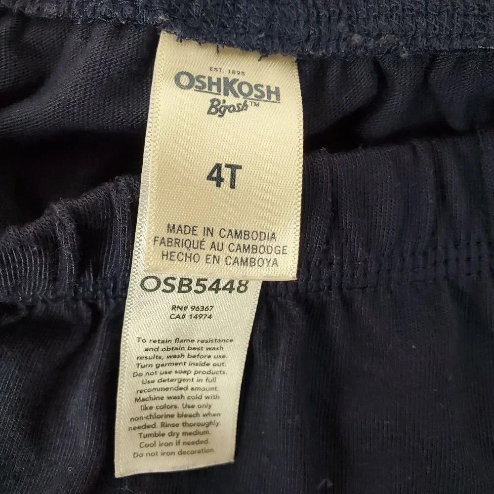 Oshkosh B'Gosh Boys Shark Print Casual Shorts‎ Navy Blue Size 4T